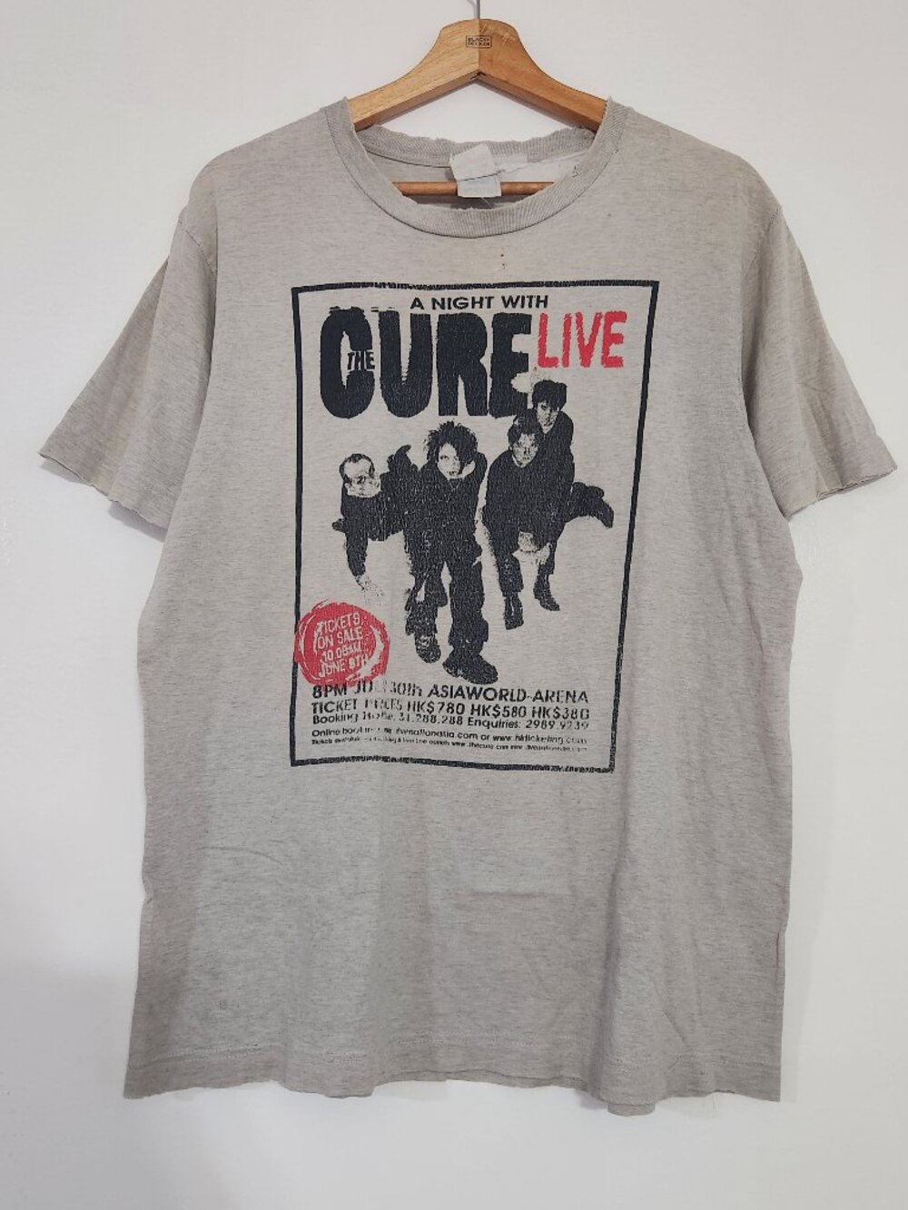 A Night with The Cure Live Band Tee Trash Condition Heather Grey Men's Size M
